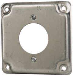 Cooper Crouse-Hinds - Electrical Outlet Box Steel Square Surface Cover - USA Tool & Supply