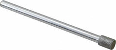 Strauss - 0.177" Head Diam x 1/4" Head Thickness Diamond (Abrasive) Grinding Pin - 1/8" Shank Diam x 2" Shank Length, (170 Mesh Grit) - USA Tool & Supply