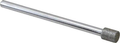 Strauss - 0.197" Head Diam x 1/4" Head Thickness Diamond (Abrasive) Grinding Pin - 1/8" Shank Diam x 2" Shank Length, (170 Mesh Grit) - USA Tool & Supply