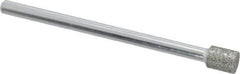 Strauss - 0.197" Head Diam x 1/4" Head Thickness Diamond (Abrasive) Grinding Pin - 1/8" Shank Diam x 2" Shank Length, Medium Grade, 80 Grit - USA Tool & Supply