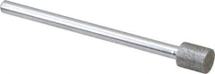 Strauss - 1/4" Head Diam x 0.276" Head Thickness Diamond (Abrasive) Grinding Pin - 1/8" Shank Diam x 2" Shank Length, (170 Mesh Grit) - USA Tool & Supply
