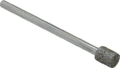 Strauss - 1/4" Head Diam x 0.276" Head Thickness Diamond (Abrasive) Grinding Pin - 1/8" Shank Diam x 2" Shank Length, Medium Grade, 80 Grit - USA Tool & Supply