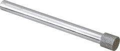 Strauss - 0.335" Head Diam x 0.315" Head Thickness Diamond (Abrasive) Grinding Pin - 1/4" Shank Diam x 3" Shank Length, (170 Mesh Grit) - USA Tool & Supply