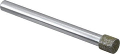 Strauss - 0.335" Head Diam x 0.315" Head Thickness Diamond (Abrasive) Grinding Pin - 1/4" Shank Diam x 3" Shank Length, Medium Grade, 80 Grit - USA Tool & Supply