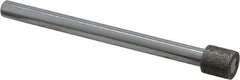 Strauss - 0.394" Head Diam x 0.394" Head Thickness Diamond (Abrasive) Grinding Pin - 1/4" Shank Diam x 3-1/2" Shank Length, Medium Grade, 80 Grit - USA Tool & Supply