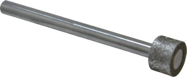 Strauss - 0.591" Head Diam x 0.394" Head Thickness Diamond (Abrasive) Grinding Pin - 1/4" Shank Diam x 3-1/2" Shank Length, Medium Grade, 80 Grit - USA Tool & Supply