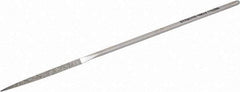 Strauss - 5-1/2" OAL Fine Three Square Needle Diamond File - 1/8" Wide x 1/8" Thick, 1-5/8 LOC, 91 Grit - USA Tool & Supply