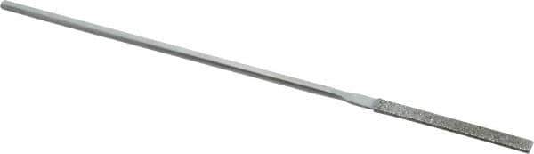 Strauss - 5-1/2" OAL Coarse Equalling Needle Diamond File - 5/32" Wide x 3/32" Thick, 1-5/8 LOC, 181 Grit - USA Tool & Supply