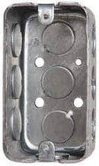 Cooper Crouse-Hinds - 1 Gang, (11) 1/2" Knockouts, Steel Rectangle Wall Box - 4" Overall Height x 2-1/8" Overall Width x 1-7/8" Overall Depth - USA Tool & Supply