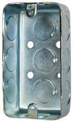 Cooper Crouse-Hinds - 1 Gang, (11) 1/2" Knockouts, Steel Rectangle Wall Box - 4" Overall Height x 2-1/8" Overall Width x 1-1/4" Overall Depth - USA Tool & Supply