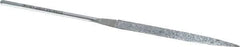 Strauss - 5-1/2" OAL Medium Barrette Needle Diamond File - 13/64" Wide x 1/16" Thick, 2-3/4 LOC, 126 Grit - USA Tool & Supply