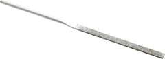 Strauss - 5-1/2" OAL Coarse Taper Needle Diamond File - 1/4" Wide x 1/16" Thick, 2-3/4 LOC, 181 Grit - USA Tool & Supply