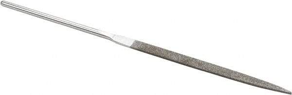 Strauss - 5-1/2" OAL Fine Taper Needle Diamond File - 1/4" Wide x 1/16" Thick, 2-3/4 LOC, 91 Grit - USA Tool & Supply