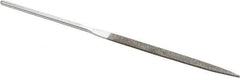 Strauss - 5-1/2" OAL Fine Taper Needle Diamond File - 1/4" Wide x 1/16" Thick, 2-3/4 LOC, 91 Grit - USA Tool & Supply