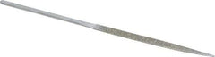 Strauss - 5-1/2" OAL Coarse Half Round Needle Diamond File - 13/64" Wide x 1/16" Thick, 2-3/4 LOC, 181 Grit - USA Tool & Supply