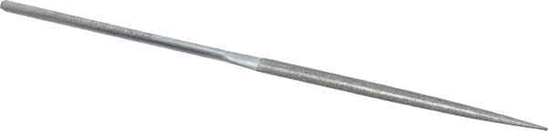 Strauss - 5-1/2" OAL Fine Half Round Needle Diamond File - 13/64" Wide x 1/16" Thick, 2-3/4 LOC, 91 Grit - USA Tool & Supply