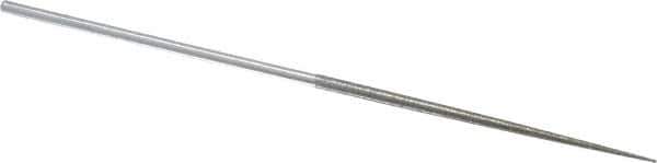 Strauss - 5-1/2" OAL Fine Round Needle Diamond File - 1/8" Wide x 1/8" Thick, 2-3/4 LOC, 91 Grit - USA Tool & Supply