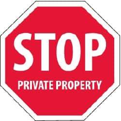 NMC - "Security Notice - Stop - Private Property", 12" Long x 12" Wide, Rigid Plastic Safety Sign - Hexagon, 0.05" Thick, Use for Security & Admittance - USA Tool & Supply