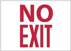 NMC - No Exit, Plastic Exit Sign - 10" Wide x 7" High - USA Tool & Supply