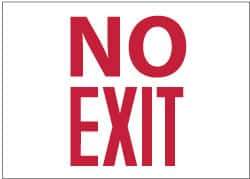 NMC - No Exit, Plastic Exit Sign - 10" Wide x 7" High, Glow-in-the-Dark - USA Tool & Supply