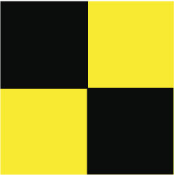 NMC - Black & Yellow Checkered Vinyl Tape - 2" Wide x 54' Long x 0.002" Thick, General Traffic - USA Tool & Supply