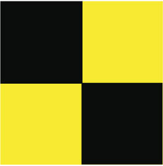 NMC - Black & Yellow Checkered Vinyl Tape - 2" Wide x 54' Long x 0.002" Thick, General Traffic - USA Tool & Supply