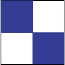 NMC - Blue & White Checkered Vinyl Tape - 2" Wide x 108' Long x 0.002" Thick, General Traffic - USA Tool & Supply