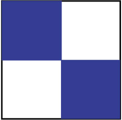NMC - Blue & White Checkered Vinyl Tape - 2" Wide x 108' Long x 0.002" Thick, General Traffic - USA Tool & Supply