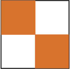 NMC - Orange & White Checkered Vinyl Tape - 2" Wide x 108' Long x 0.002" Thick, General Traffic - USA Tool & Supply