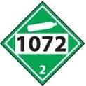 NMC - DOT - Shipping & Vehicle - 1072, 10-3/4" Wide x 10-3/4" High, Pressure-Sensitive Vinyl Placard - Black & White on Green, UV Resistant, Chemical Resistant, Graffiti Proof - USA Tool & Supply