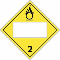 NMC - 10-3/4" Wide x 10-3/4" High, Rigid Plastic Placard - Black & White on Yellow, UV Resistant, Chemical Resistant, Graffiti Proof - USA Tool & Supply