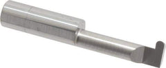 Accupro - 0.157" Groove Width, 1/2" Min Hole Diam, 1-1/2" Max Hole Depth, Full Radius Grooving Tool - 0.16" Projection, 1-1/2" Shank Length, 3" OAL, 0.0785" Radius, Solid Carbide, Bright Finish - Exact Industrial Supply