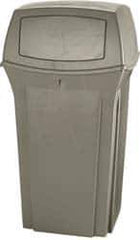 Rubbermaid - 35 Gal Beige Square Trash Can - Polyethylene, 41" High x 21-1/2" Long x 21-1/2" Wide - USA Tool & Supply