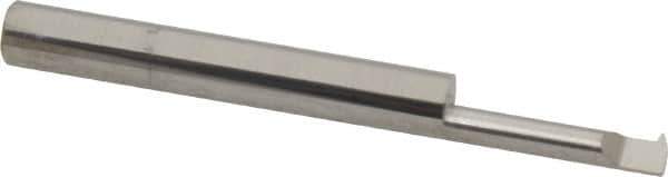 Accupro - 3/4" Cutting Depth, 18 to 56 TPI, 0.18" Diam, Internal Thread, Solid Carbide, Single Point Threading Tool - Bright Finish, 2-1/2" OAL, 1/4" Shank Diam, 0.04" Projection from Edge, 60° Profile Angle - Exact Industrial Supply