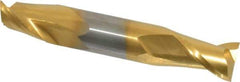 Atrax - 1/2", 5/8" LOC, 1/2" Shank Diam, 3" OAL, 2 Flute, Solid Carbide Square End Mill - Double End, TiN Finish, Spiral Flute, 30° Helix, Centercutting, Right Hand Cut - USA Tool & Supply