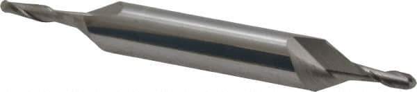 Atrax - 1/8" Diam, 3/8" LOC, 2 Flute Solid Carbide Ball End Mill - Uncoated, Double End, 3" OAL, 3/8" Shank Diam - USA Tool & Supply