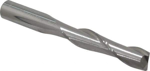 Atrax - 5/16", 1-3/8" LOC, 5/16" Shank Diam, 2-1/2" OAL, 2 Flute, Solid Carbide Square End Mill - Single End, Uncoated, Spiral Flute, 30° Helix, Centercutting, Right Hand Cut - USA Tool & Supply