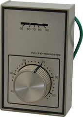 White-Rodgers - 40 to 90°F, 1 Heat, 1 Cool, Light-Duty Line Voltage Thermostat - 120 to 277 Volts, SPDT Switch - USA Tool & Supply