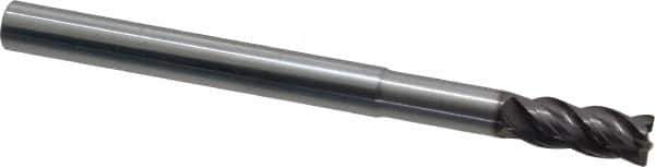 SGS - 5/16", 4 Flute, Single End, Solid Carbide, 0.02" Corner Radius End Mill - 4" OAL, Right Hand Flute, 13/16" LOC, Right Hand Cut, 1-5/8" Extended Reach - USA Tool & Supply