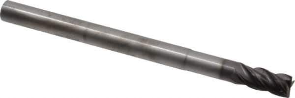SGS - 7/16", 4 Flute, Single End, Solid Carbide, 0.02" Corner Radius End Mill - 6" OAL, Right Hand Flute, 1" LOC, Right Hand Cut, 2" Extended Reach - USA Tool & Supply