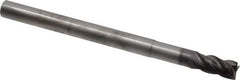 SGS - 7/16", 4 Flute, Single End, Solid Carbide, 0.02" Corner Radius End Mill - 6" OAL, Right Hand Flute, 1" LOC, Right Hand Cut, 2" Extended Reach - USA Tool & Supply