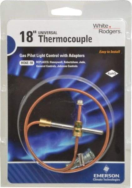 White-Rodgers - 18" Lead Length Universal Replacement HVAC Thermocouple - Universal Connection - USA Tool & Supply