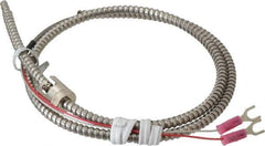 Thermo Electric - 32 to 900°F, J Universal Temp, Thermocouple Probe - 3 Ft. Cable Length, Stripped Ends with Spade Lugs, 1/4 Inch Probe Sheath Length, 1 Sec Response Time - USA Tool & Supply