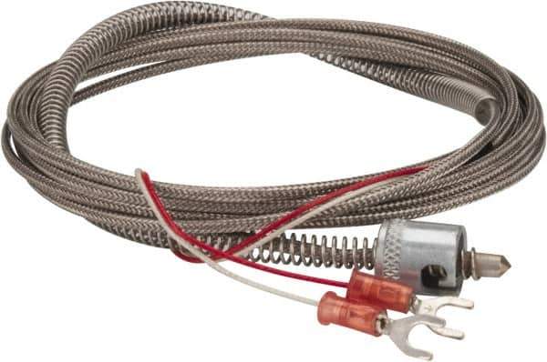 Thermo Electric - 32 to 900°F, J Universal Temp, Thermocouple Probe - 9-1/2 Ft. Cable Length, Stripped Ends with Spade Lugs, 1/4 Inch Probe Sheath Length, 1 Sec Response Time - USA Tool & Supply