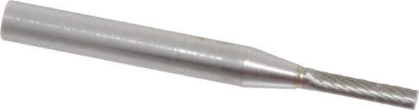 SGS Pro - 1/8" Cut Diam, 1/4" Shank Diam, Cylinder Head Single Cut Burr - Carbide, Flat End, 5/8" LOC, 2" OAL - USA Tool & Supply