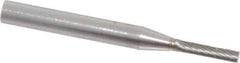 SGS Pro - 1/8" Cut Diam, 1/4" Shank Diam, Cylinder Head Single Cut Burr - Carbide, Flat End, 5/8" LOC, 2" OAL - USA Tool & Supply