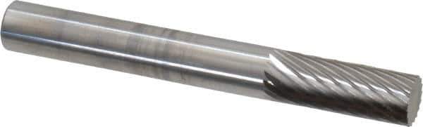 SGS Pro - 1/4" Cut Diam, 1/4" Shank Diam, Cylinder Head Single Cut Burr - Carbide, Flat End, 5/8" LOC - USA Tool & Supply