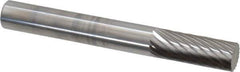 SGS Pro - 1/4" Cut Diam, 1/4" Shank Diam, Cylinder Head Single Cut Burr - Carbide, Flat End, 5/8" LOC - USA Tool & Supply