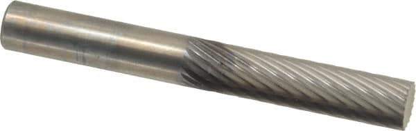 SGS Pro - 1/4" Cut Diam, 1/4" Shank Diam, Cylinder Head Single Cut Burr - Carbide, Flat End, 1" LOC, 2" OAL - USA Tool & Supply