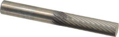 SGS Pro - 1/4" Cut Diam, 1/4" Shank Diam, Cylinder Head Single Cut Burr - Carbide, Flat End, 1" LOC, 2" OAL - USA Tool & Supply